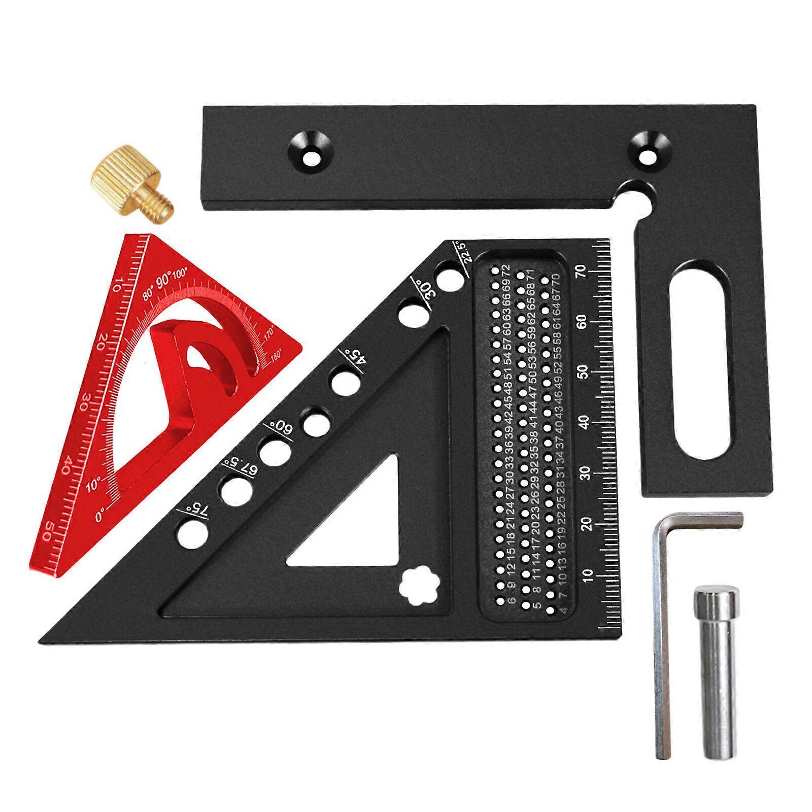 Long Lastingly Aluminum Angles Measuring Tool Set With Clear Scale Marking For Carpentry Framing And Furniture Making Multicolor