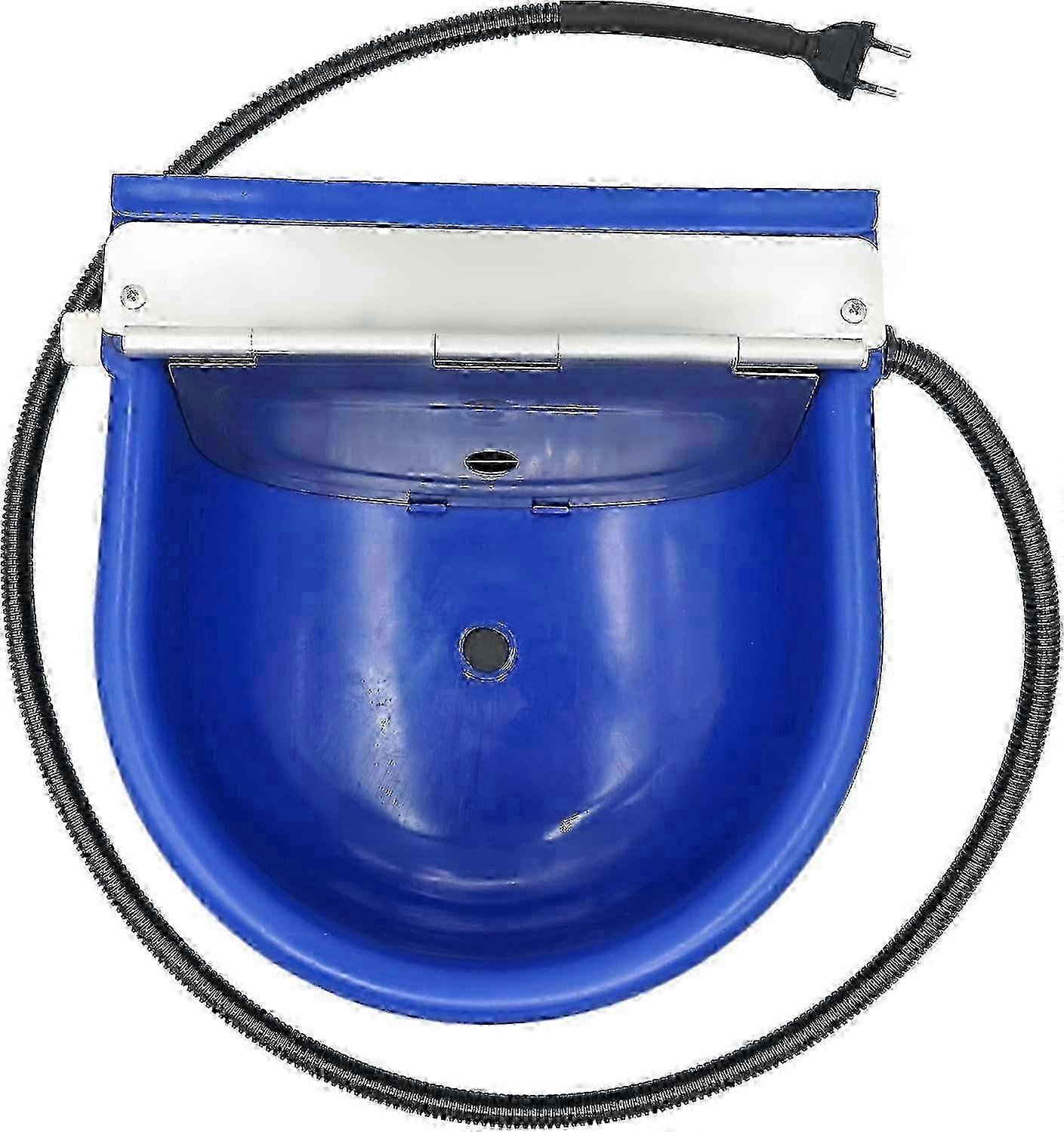 Horse Drinker, Heated Drinker, Heated Frost-Proof Horse Drinker, with Adjustable Float Valve for Goats, Sheep, Cattle, Pasture (Dark Blue) hwy