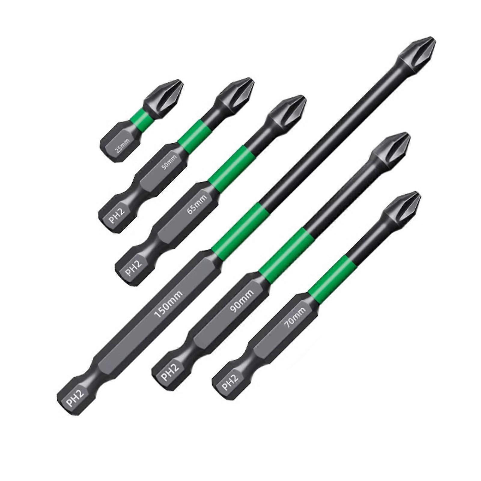 Mengxi 3/4/5/6Pcs Drill Bit Set Hex Shank Strong Magnetic Impact Screwdriver Tips High Durability Rustproof Widely Used Drill Bits
