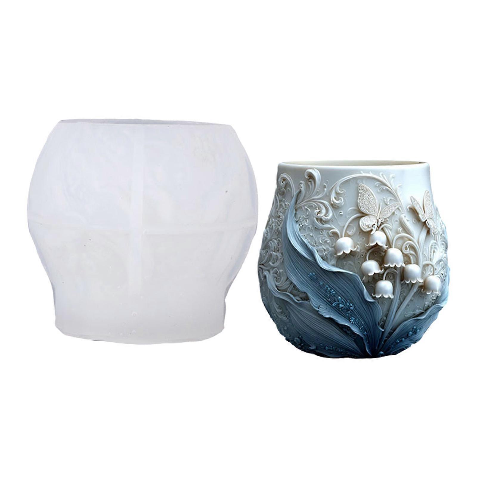 Silicone Mold For Creating Unique Floral Butterfly Planter Jewelry Holders And Decorative Concrete Resin Projects Multicolor