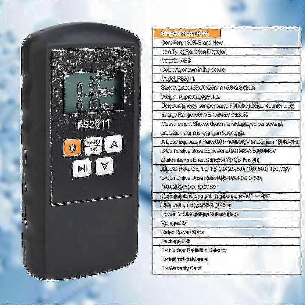 Geiger Counter Nuclear Radiation Detector Digital LCD Radiation Dosimeter FS2011
