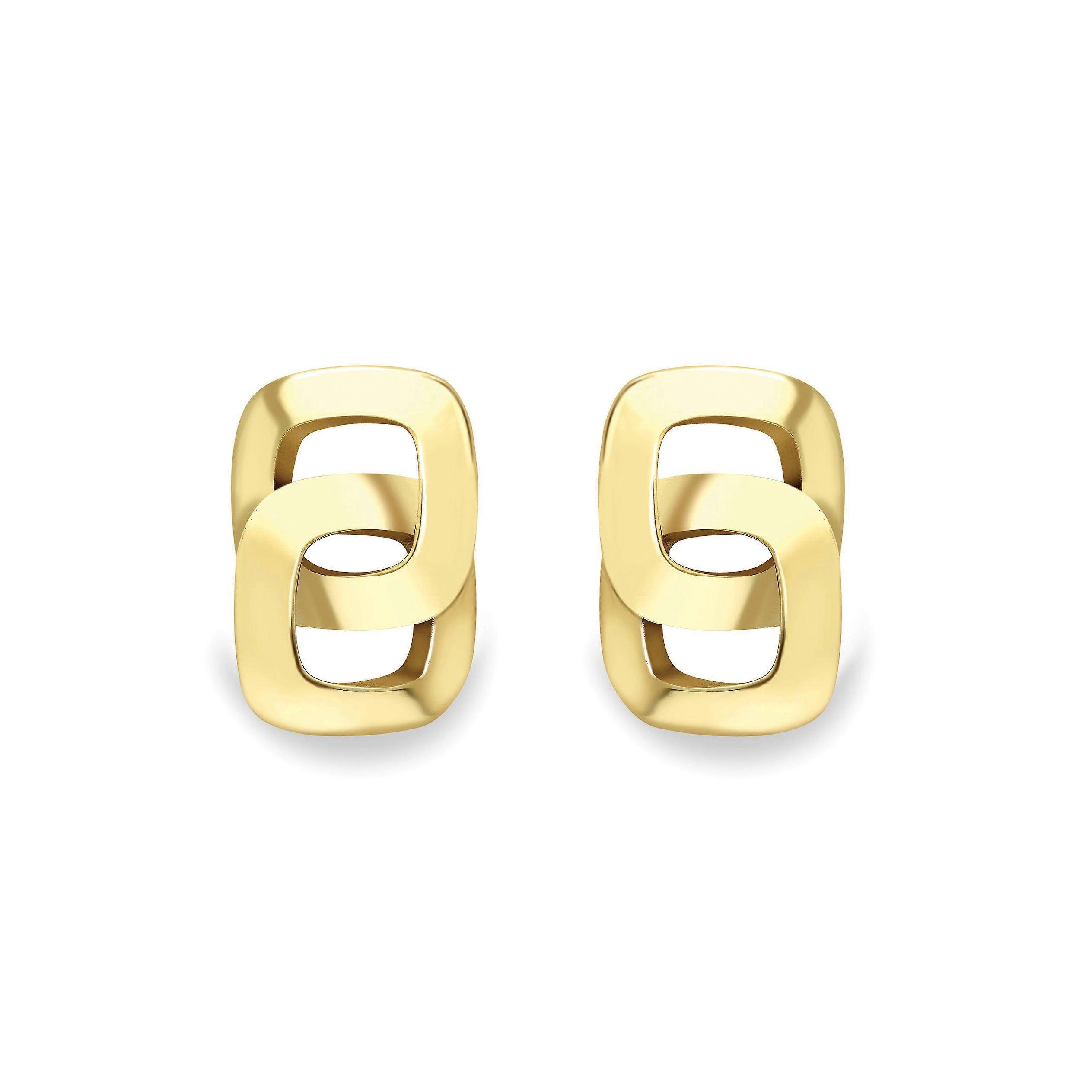 Jewelco London 9ct Gold Interlocking Stud Earrings