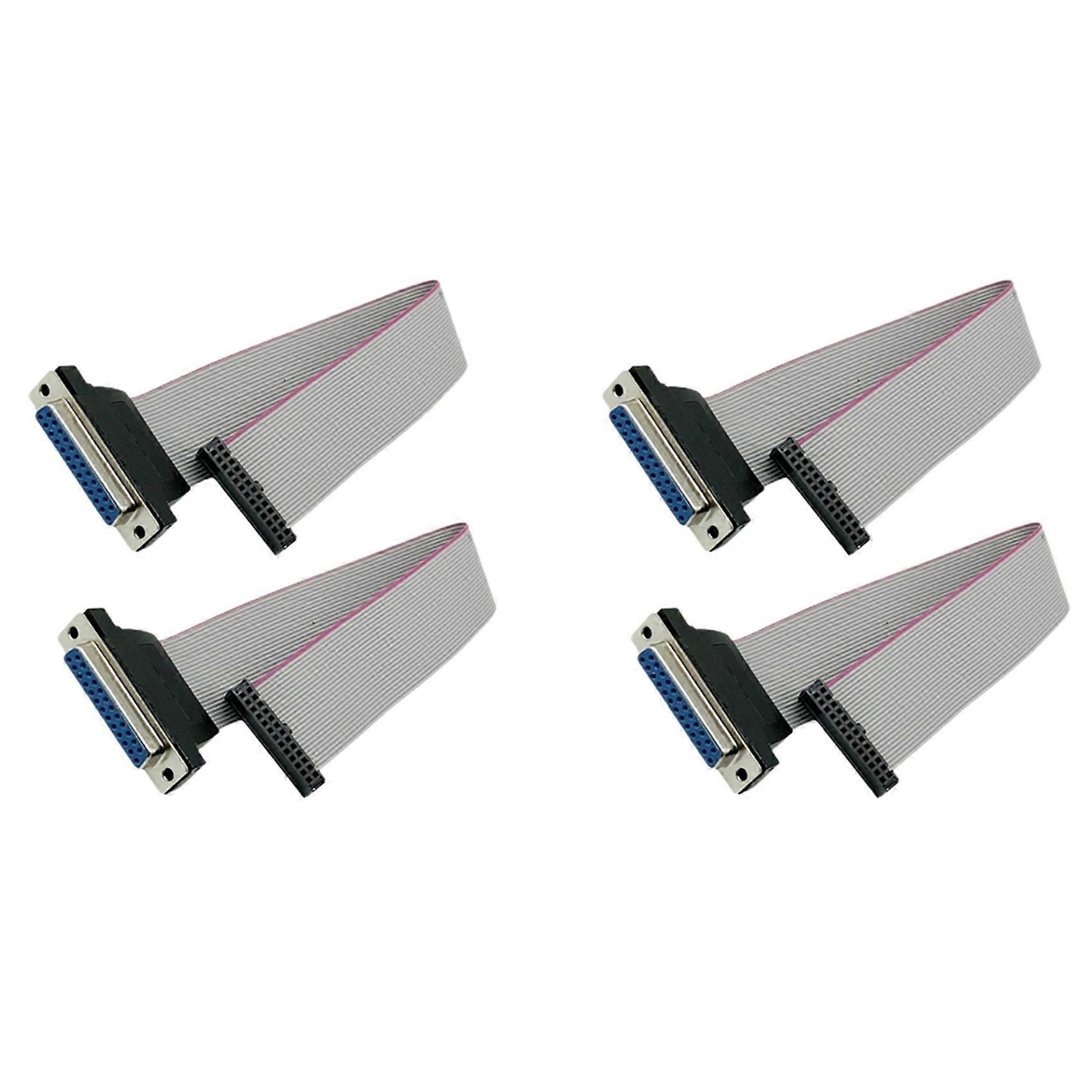 4x Wire Flat Ribbon Cable DB25 Female to FC-26 Female Connector for LCD Monitors, Connecting Circuit Boards, Computers.