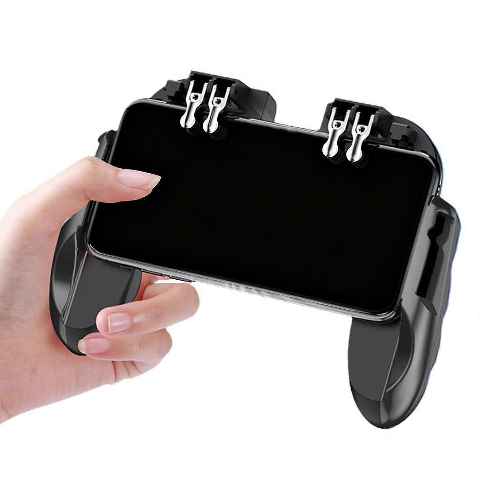 Wireless Mobile Game Controller with Cooling Fan 4 Trigger for PUBG COD Mobile Gamepad Accessories  Black
