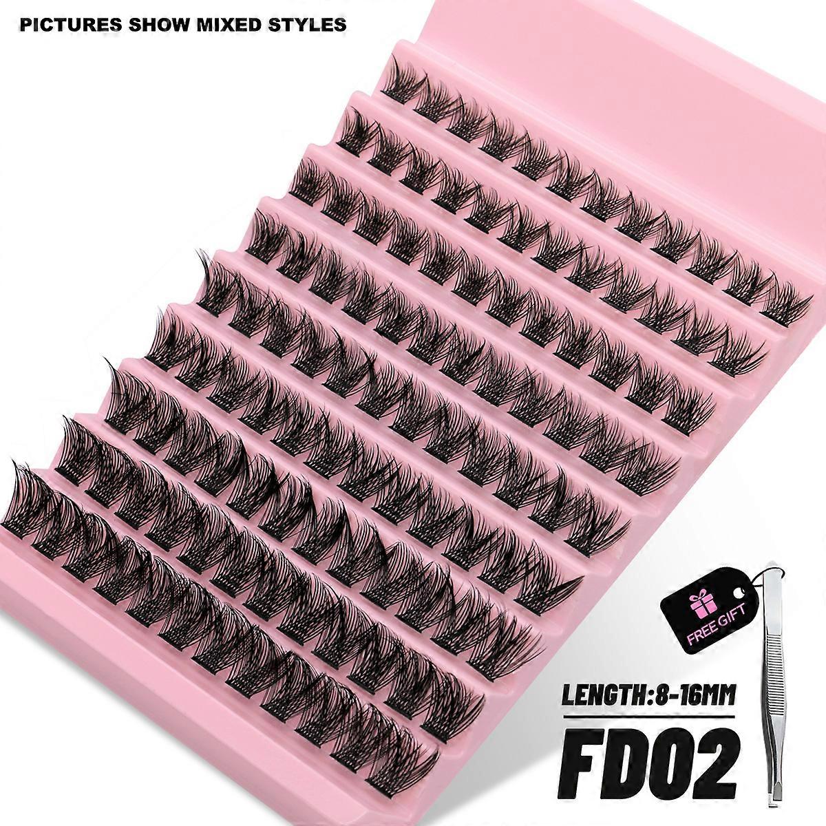 GROINNEYA DIY Cluster Lashes Volume Natural Segmented Eyelashes Bundles Eyelash Extension Individual Lashes Eyelashes Bundle