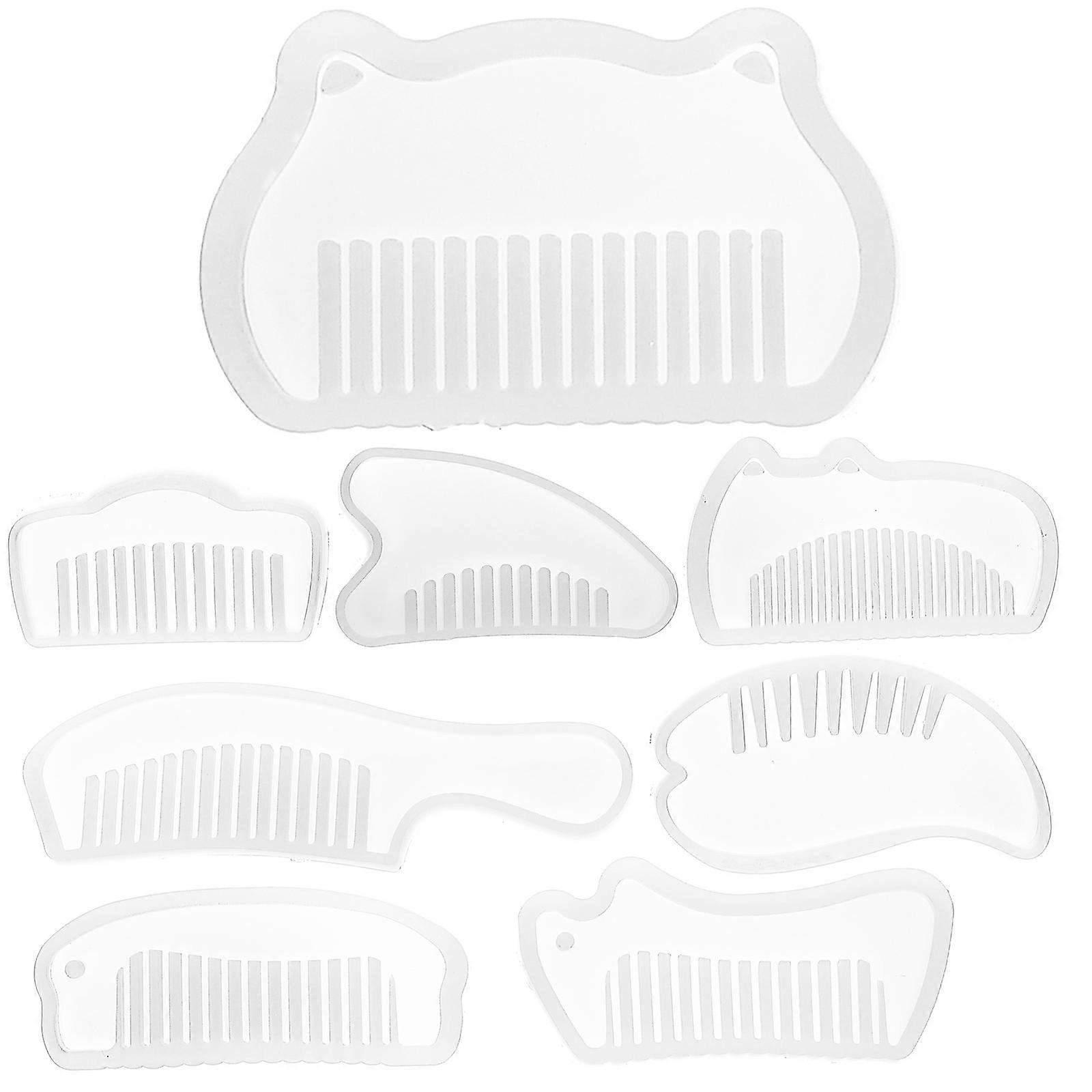 Diy Epoxy Silicone Comb Mold 8Pcs White Color Crafted For Home Users And Craft Enthusiasts 7.1X2X0.2In Reusable And Portable