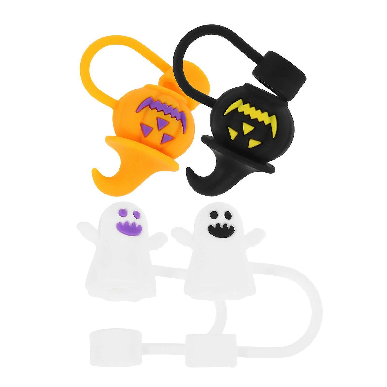 Silicone Straw Caps For Drinking Beverages Good Sealing Cute Appearance 4Pcs