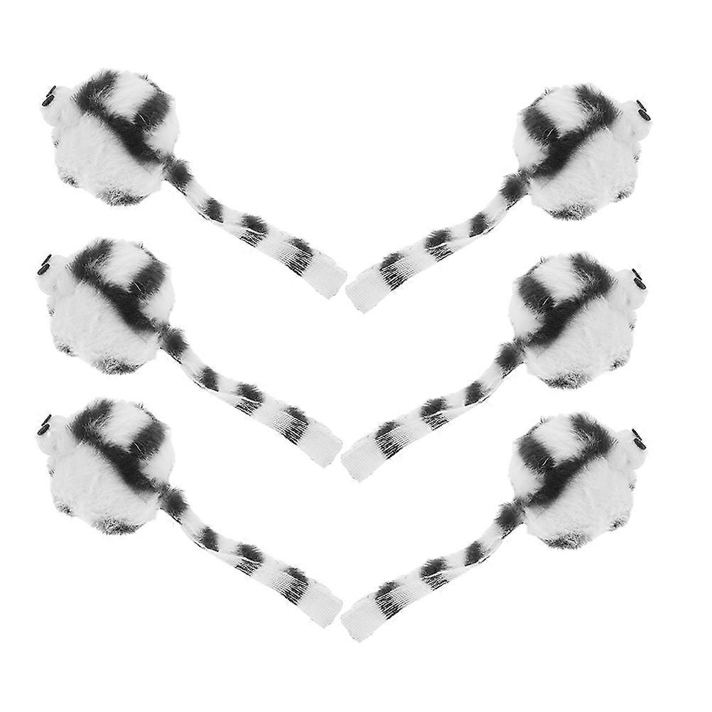 Interactive Plush Mouse Cat Toys for Pet Use 6Pcs Realistic Indoor Playthings