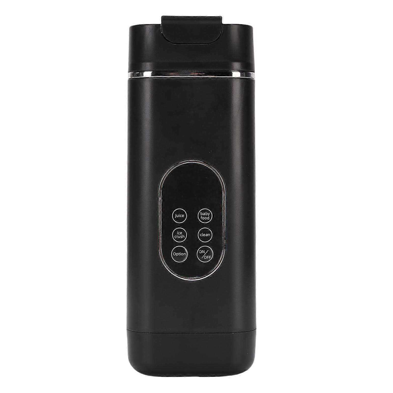 Portable USB Rechargeable Blender with 12 Blades, Digital Display, Smoothie & Ice Crusher Cup for Travel and Camping (Black)