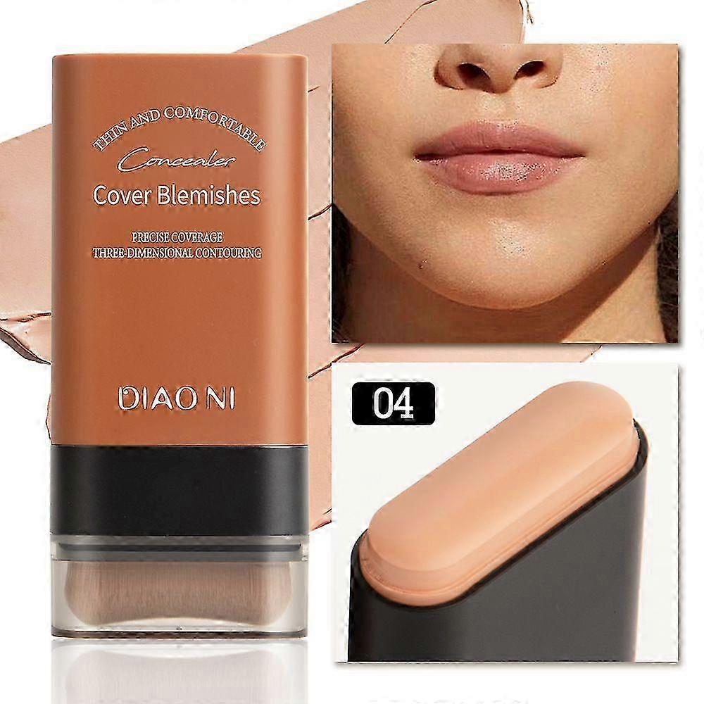 Flawless Eraser Foundation Stick, Moisturizing Lightweight Foundation Stick with Brush, Multi-Purpose Foundation Stick, Covers Blemishes, Suitable for