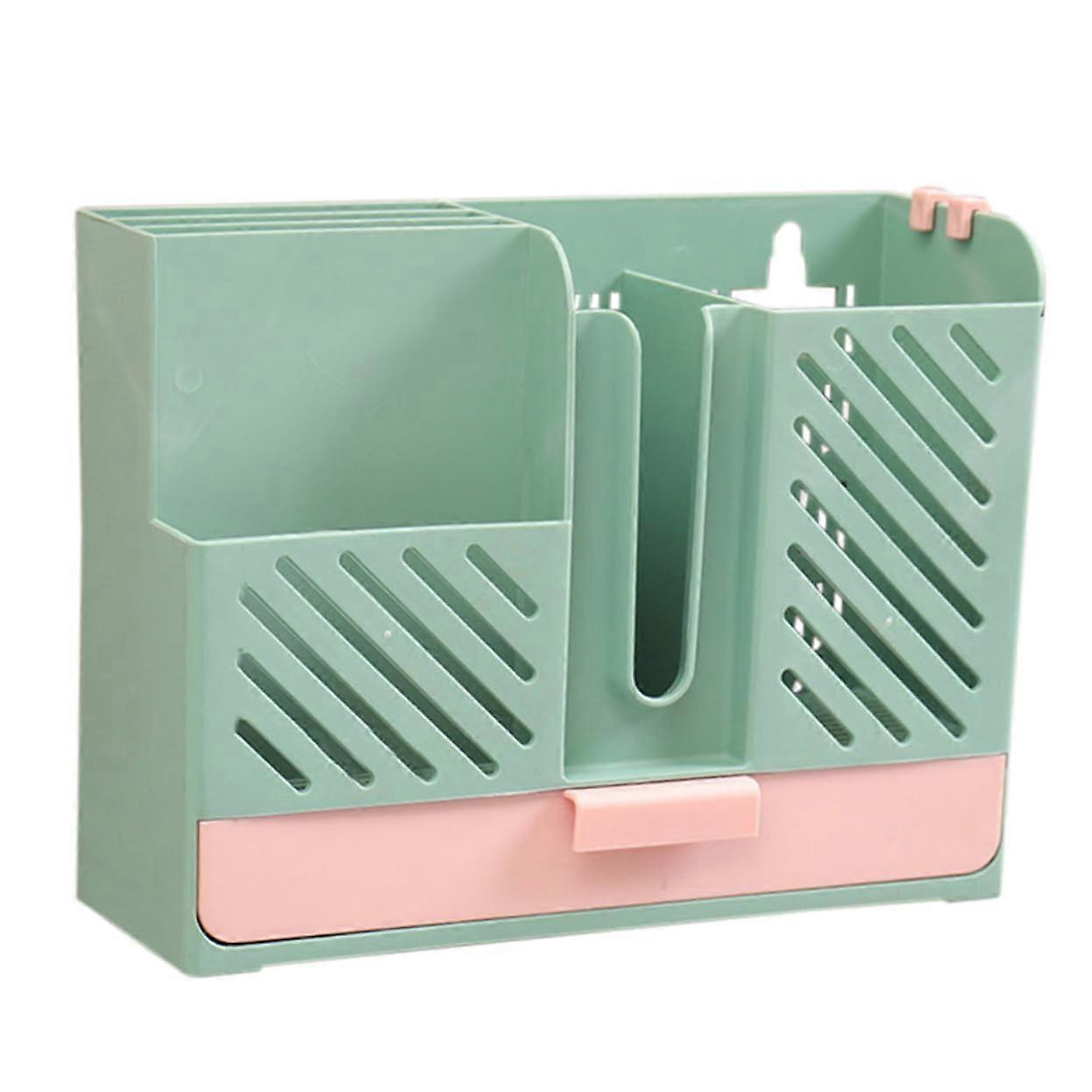 Wall Mounted Utensil Holder with Drainage, NoDrill Chopstick Storage Organizer for Kitchen