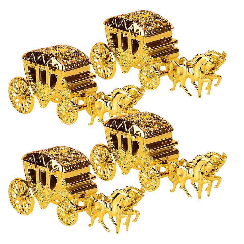Creative Royal Carriage Candy Box for Storage Use 4Pcs Party Favor Containers