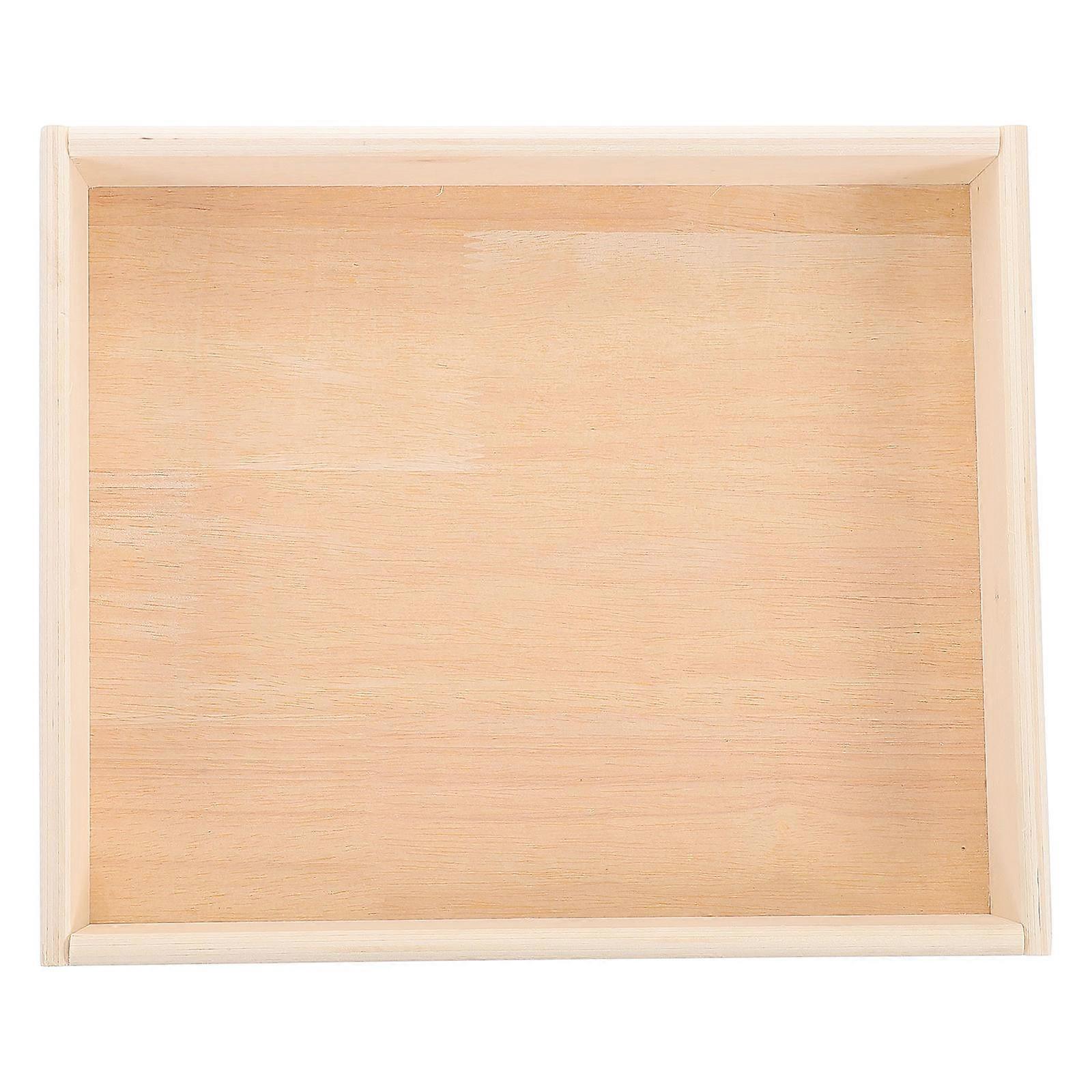 Wooden Puzzle Tray for Sorting Rectangle Puzzle Accessory Beige Tray
