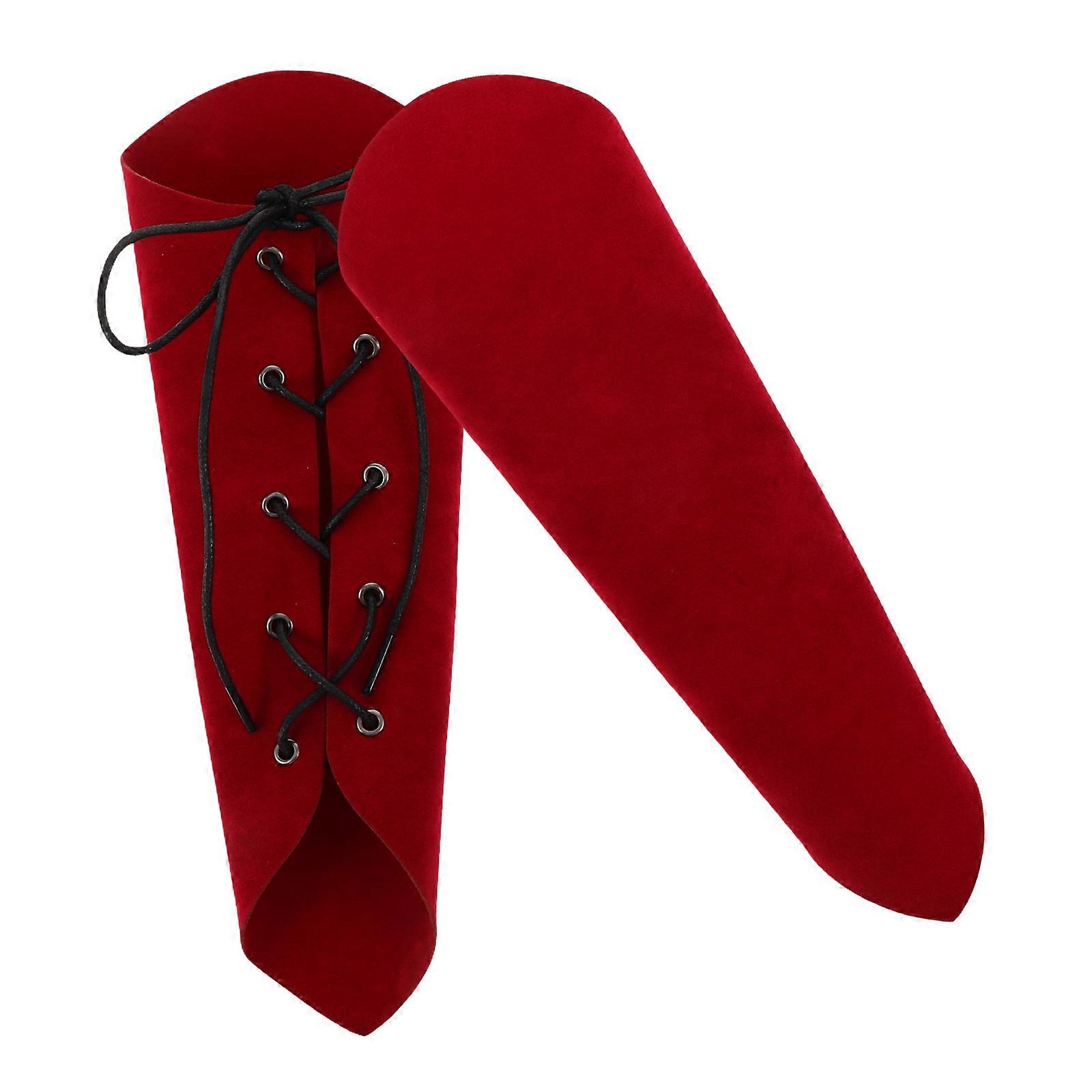 Medieval Arm Bracers for Cosplay Red Wrist Guards