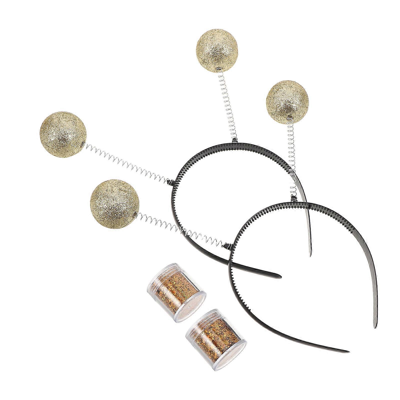 Makeup Masquerade 2Sets Headbands with Glitter for Costume Accessories