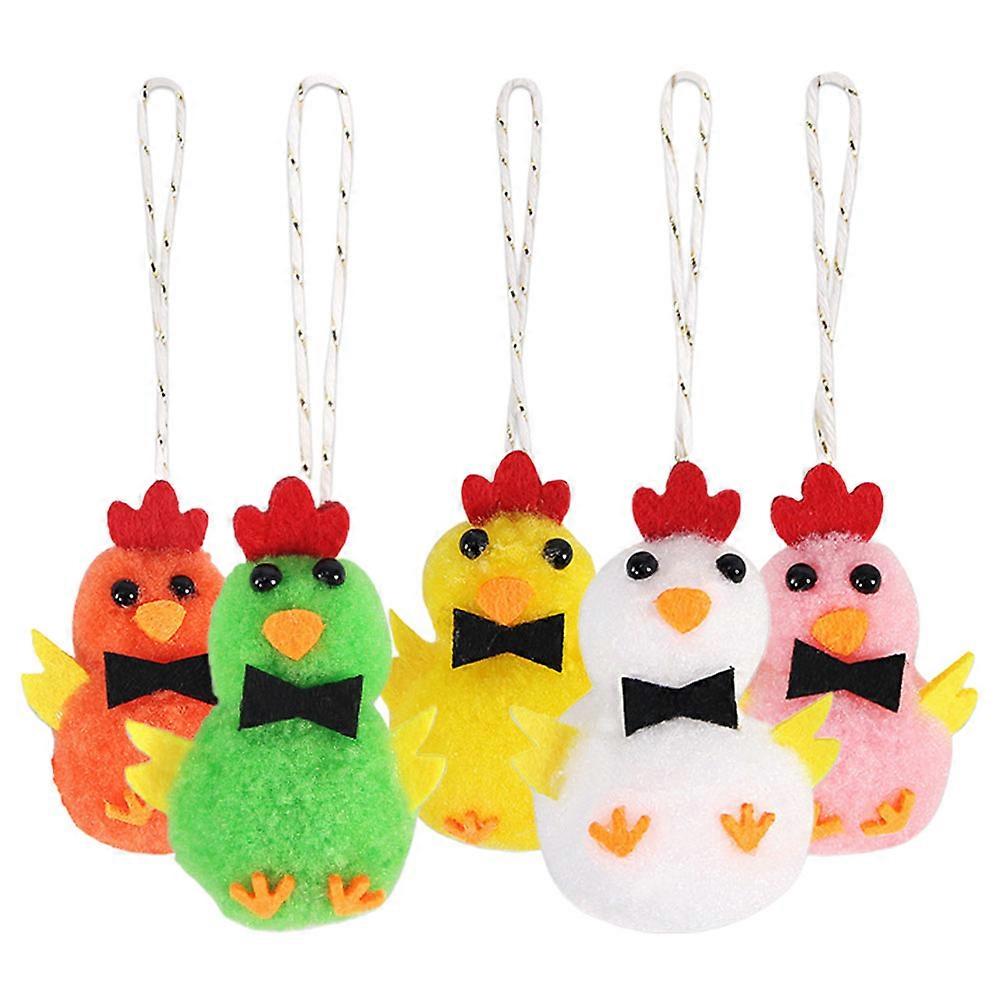 Spring Wool Easter Chick Ornaments Hanging 5Pcs Colorful Felt Set