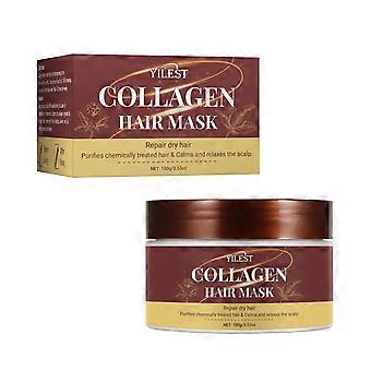 Collagen Hair Mask - Deep Repair Collagen Hair Treatment for Dry Damaged Hair, Restores Elasticity & Shine, Reduces Split Ends, Intensive Hydration, S