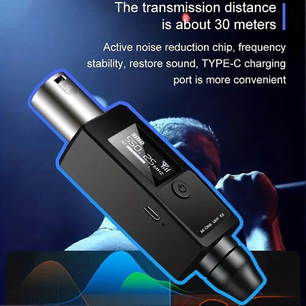 UHF Wireless Microphone Transmitter Receiver XLR System For 48V Condenser Microphones, Wireless Accessories