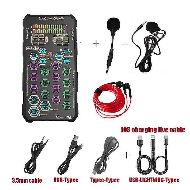 Hosabely SK9 Small Handheld Sound Card Set Audio Interface Portable microphones streaming equipment microphone iphone