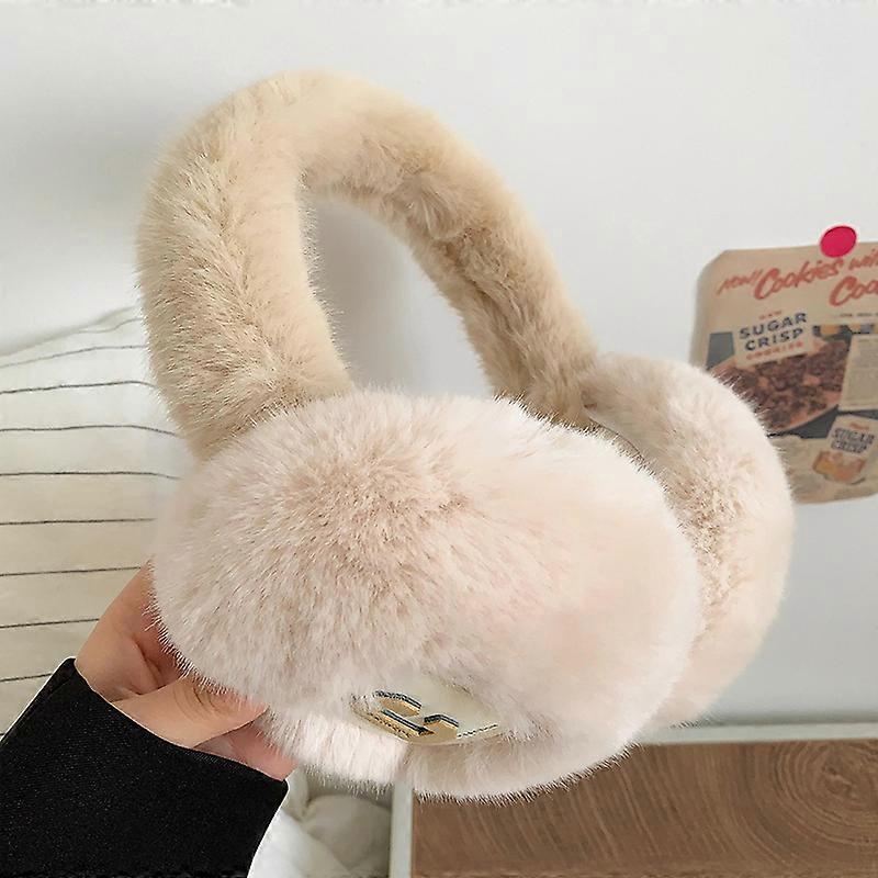 Cache-oreilles en peluche moelleuse pour femme, haute qualit��, coupe-vent, Imitation fourrure de lapin, LOGO "C", hiver, ext��rieur, chaud