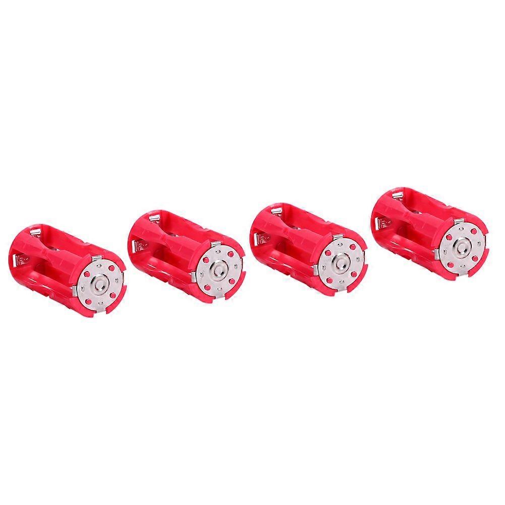 AAA to C Battery Adapter 4 Pack Easy Battery Conversion Compact Size Red Converter Cases