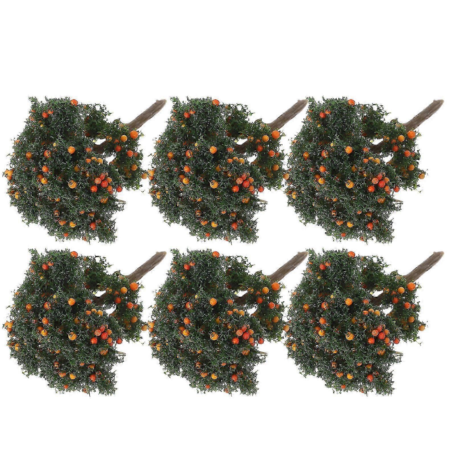 Fruit Tree Lemon Model Miniature Artificial Tree for 6Pcs Diorama Decorations