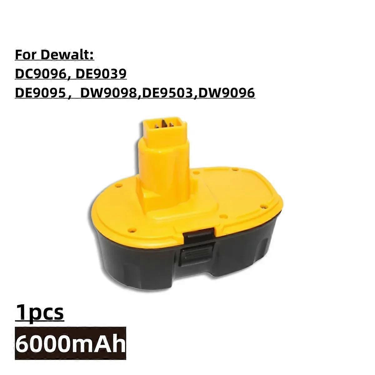 Powtree-Ni-MH Replacement Battery, 18V, 6000mAh, for Dewalt DC9096, DE9039, DE9095, DW9098, DE9503, DW9096