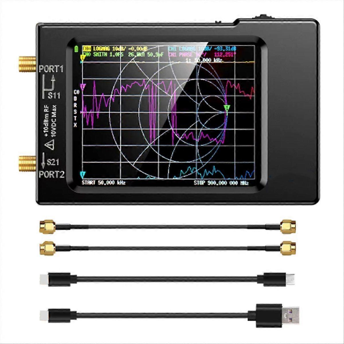 -H Vector Network Antenna Analyzer 10KHz-1.5GHz MF HF VHF UHF W/ Shell SD Card Slot Digital Nano VNA-H Tester