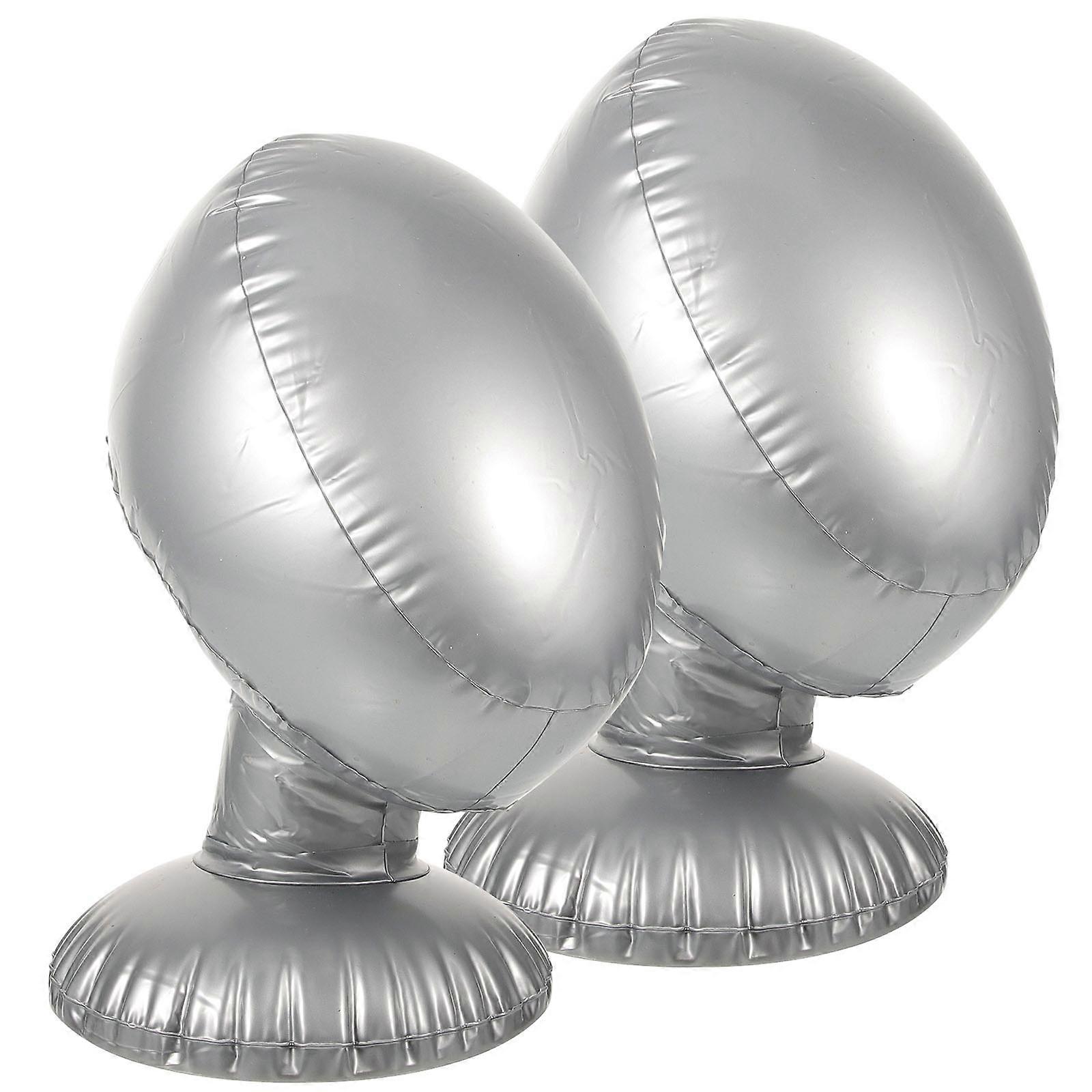 Silver Inflatable Wig Stand for Display Mannequin Head 6Pcs Set