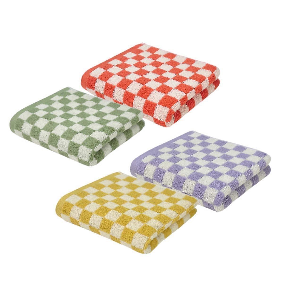 4 Pack Soft Absorbent Fleece Bath Towels and Face Towels Set for Deep Cleaning