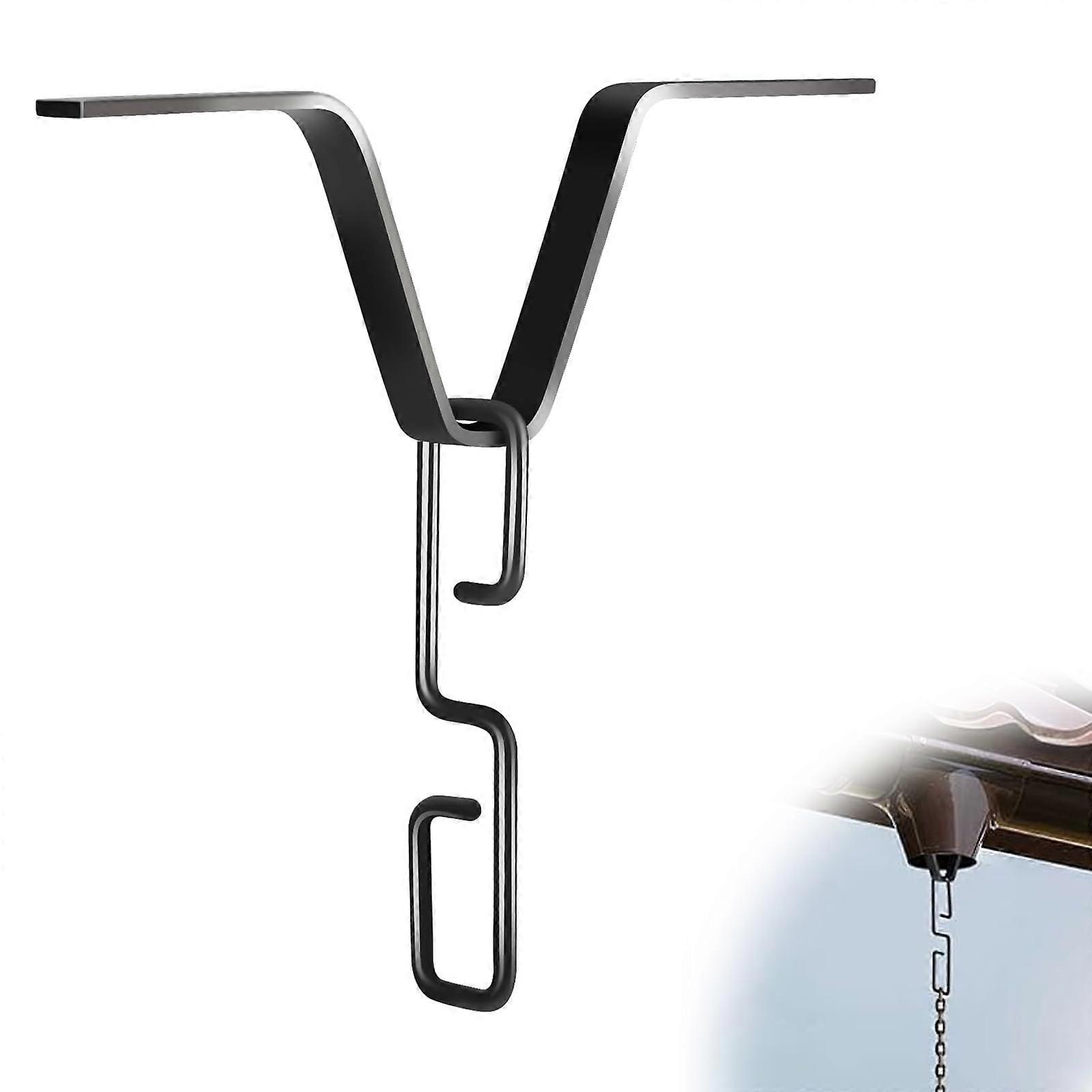 Rain Chain Gutter Adapter with Stable VShaped Hook, RustResistant Hanger for Garden Decorations
