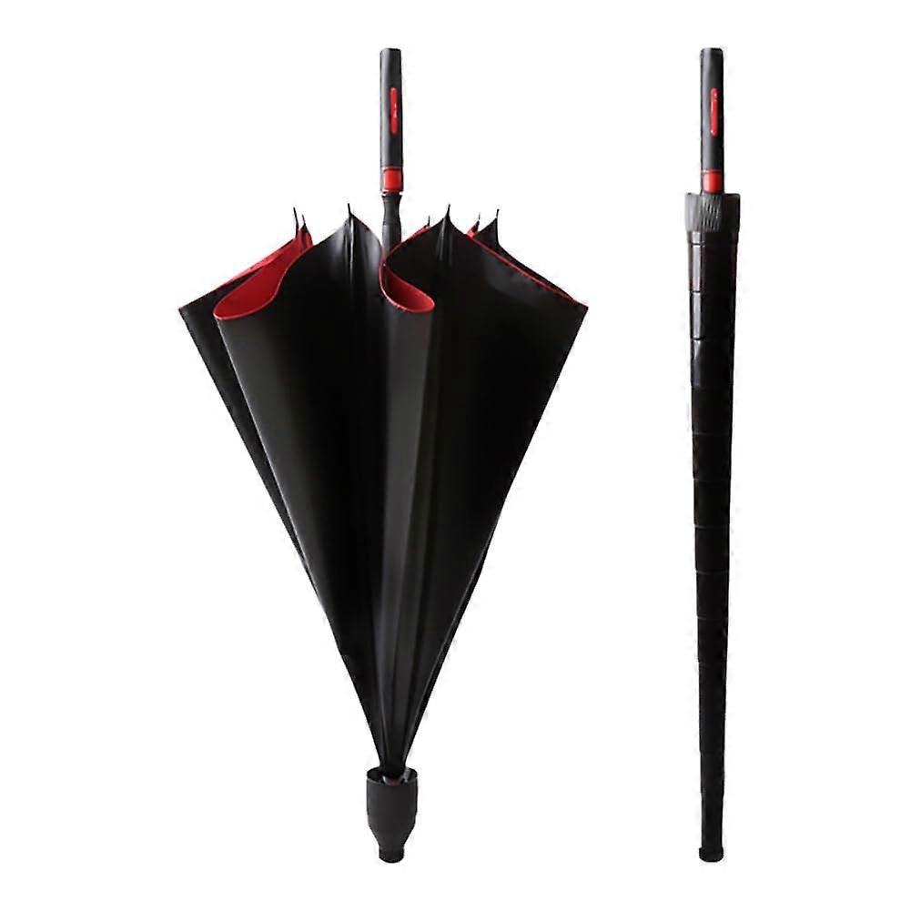 Large Golf Umbrella 49.6 Inch Canopy Windproof DualLayer Automatic Open for Rain Red