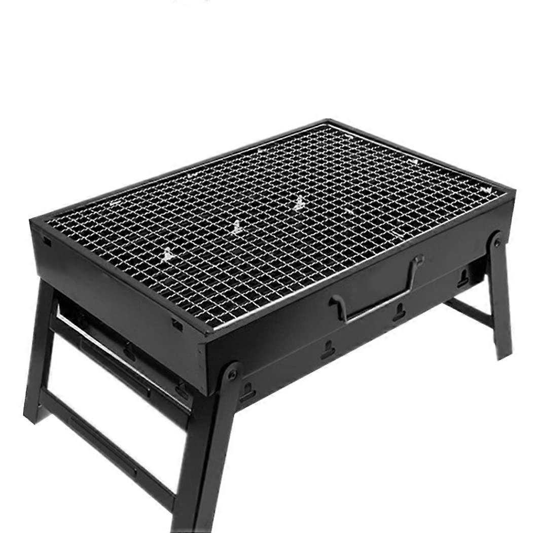 Portable Charcoal BBQ Grill, Foldable Outdoor Barbecue with Triangular Support for Camping Picnic