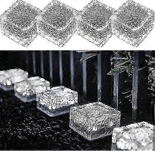 26-27 4pcs White Light Solar Light Pvc Brick, Solar Led Brick Light