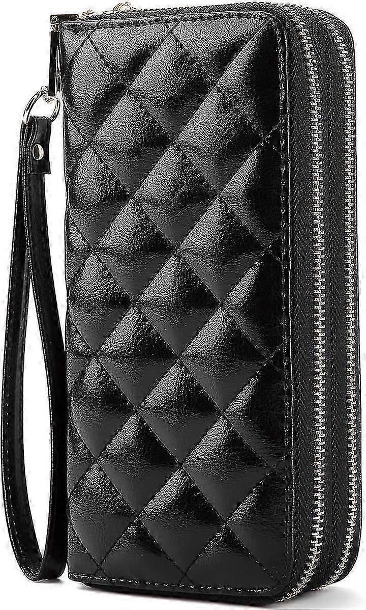 Women's Leather Purse with Hand Strap Multiple Compartments