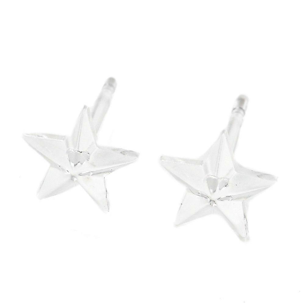 Resin Stud Earring Findings Star Clear 6.5x7mm Pin: 0.8mm