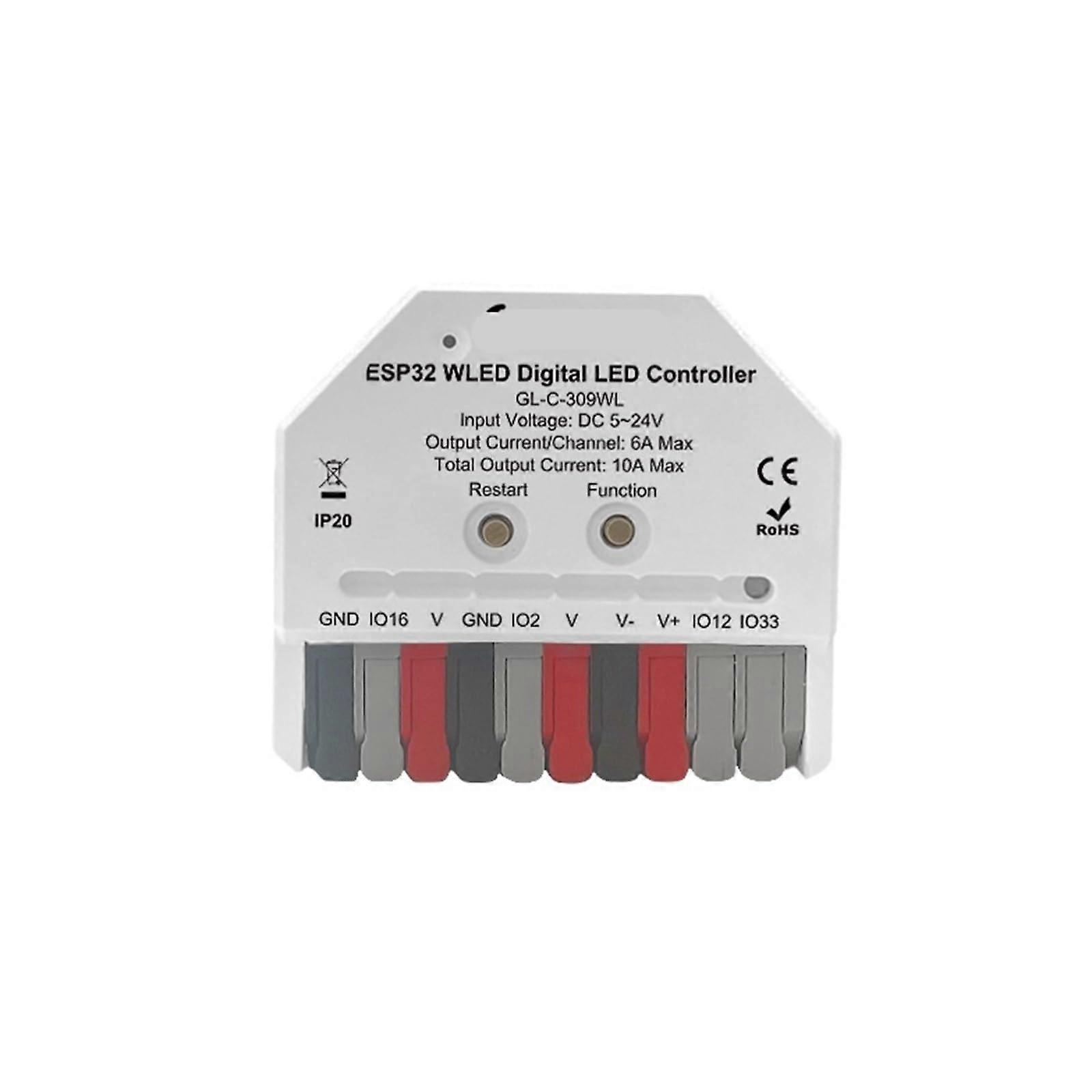 ESP32 WLED LED Controller with Smart App Control for WS2811 WS2812 SK6812 WS2815 Light Strips