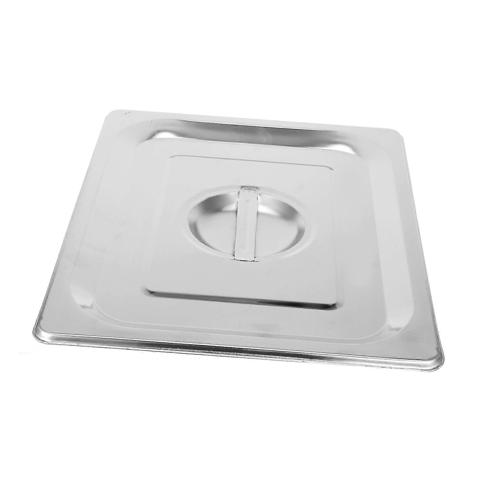 Stainless Steel Hotel Pan Lid with Handle Spill Resistant Rectangular Buffet Cover for Catering