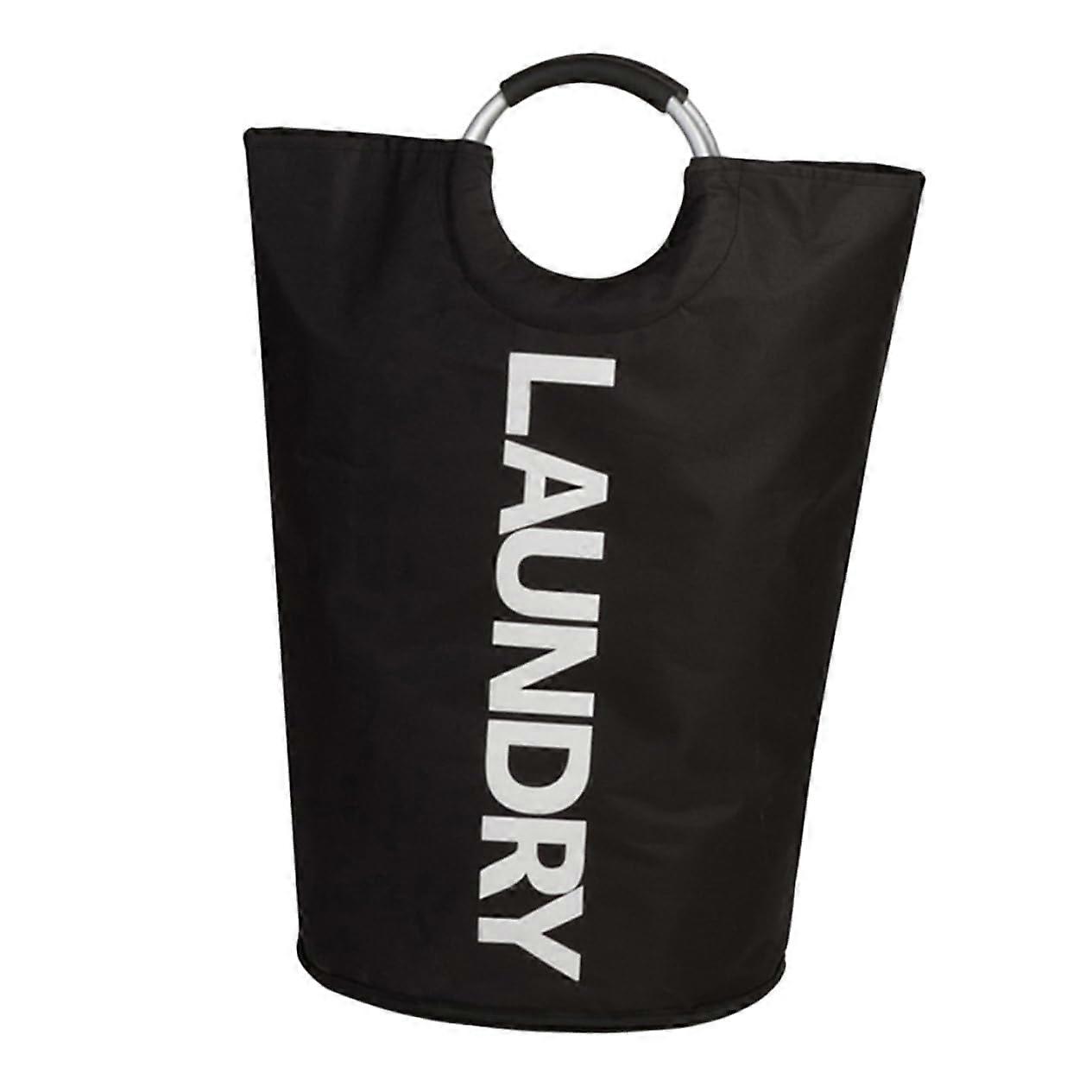 Foldable Large Capacity Laundry Hamper with Lid and RustResistant Handles for Bedroom Storage Black