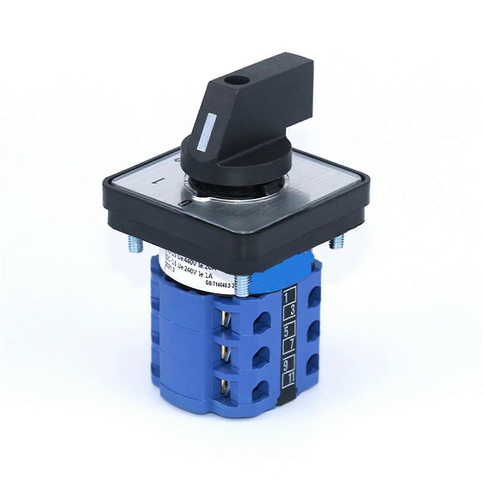 3 Phase Cam Switch 20A 4 Position Rotary Changeover 12 Terminal 660V HeavyDuty Panel Mount