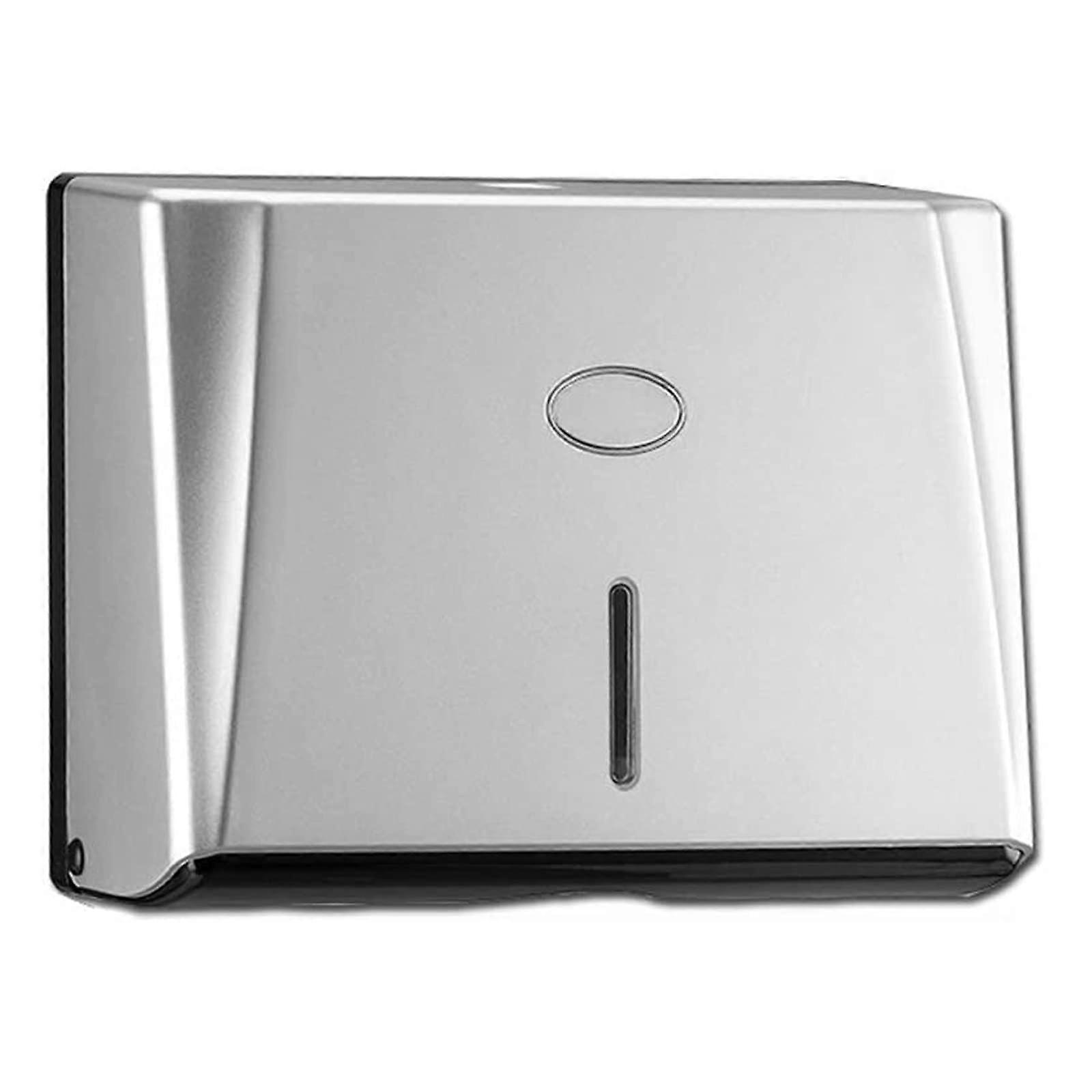 Touchless Wall Mounted Paper Towel Dispenser Silver Waterproof Large Capacity with AntiTheft Lock