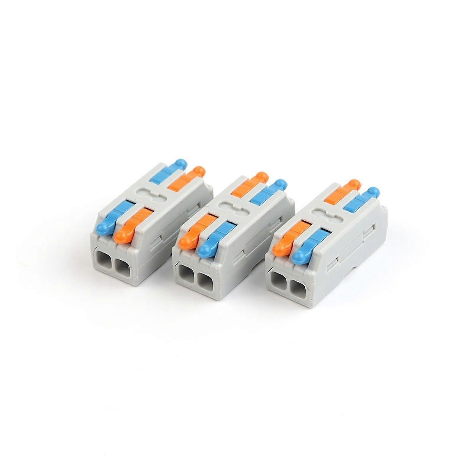 10pcs Wire Connector Twoin Twoout Quick Electrical Connector for Solid and Stranded Wires