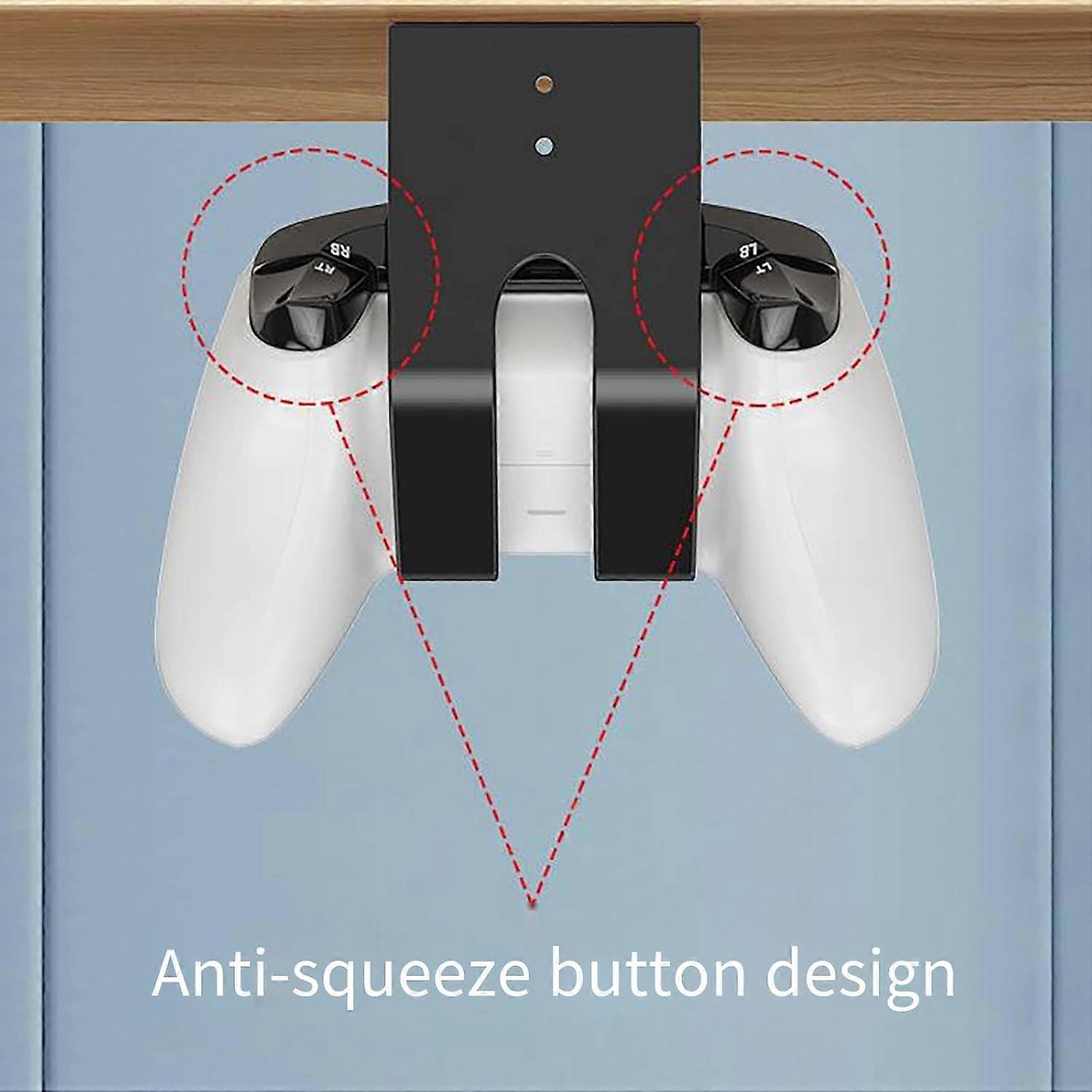3pcs Under Desk and Wall Mount Game Controller Holder Rack with Space Saving Design and Charging Port