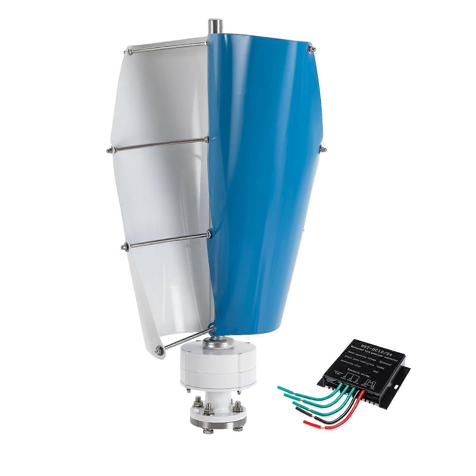 3000W Vertical Axis Wind Turbine Generator with MPPT Controller, Quiet Spiral Design for Home