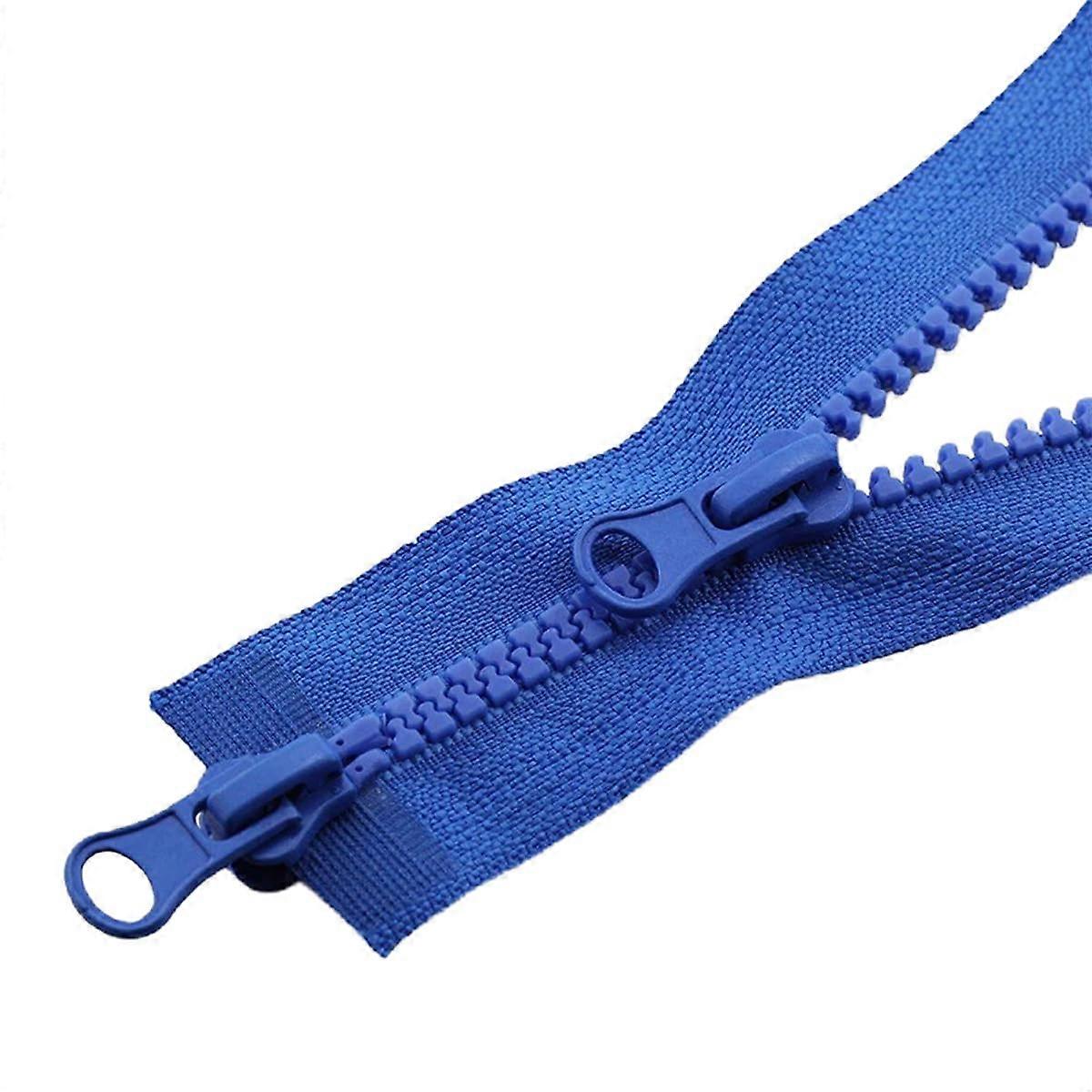 90cm Blue Resin Separating Zipper with Double Slider Design for Jackets Coats Sewing Projects