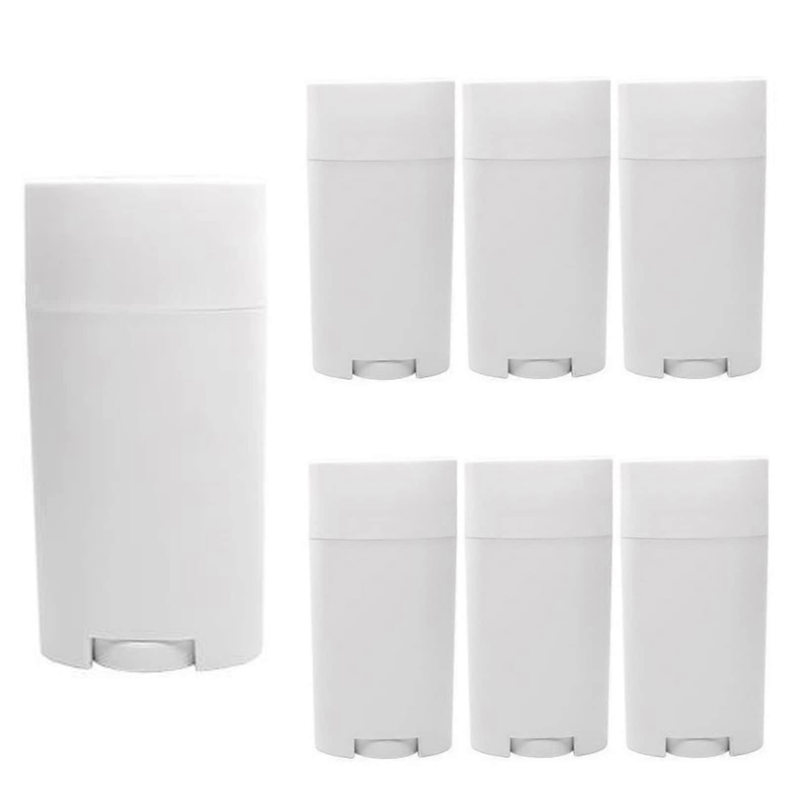 10 Pack 75ml White Oval Empty Deodorant Containers, Refillable 2.5oz TwistUp Tubes for DIY Balm