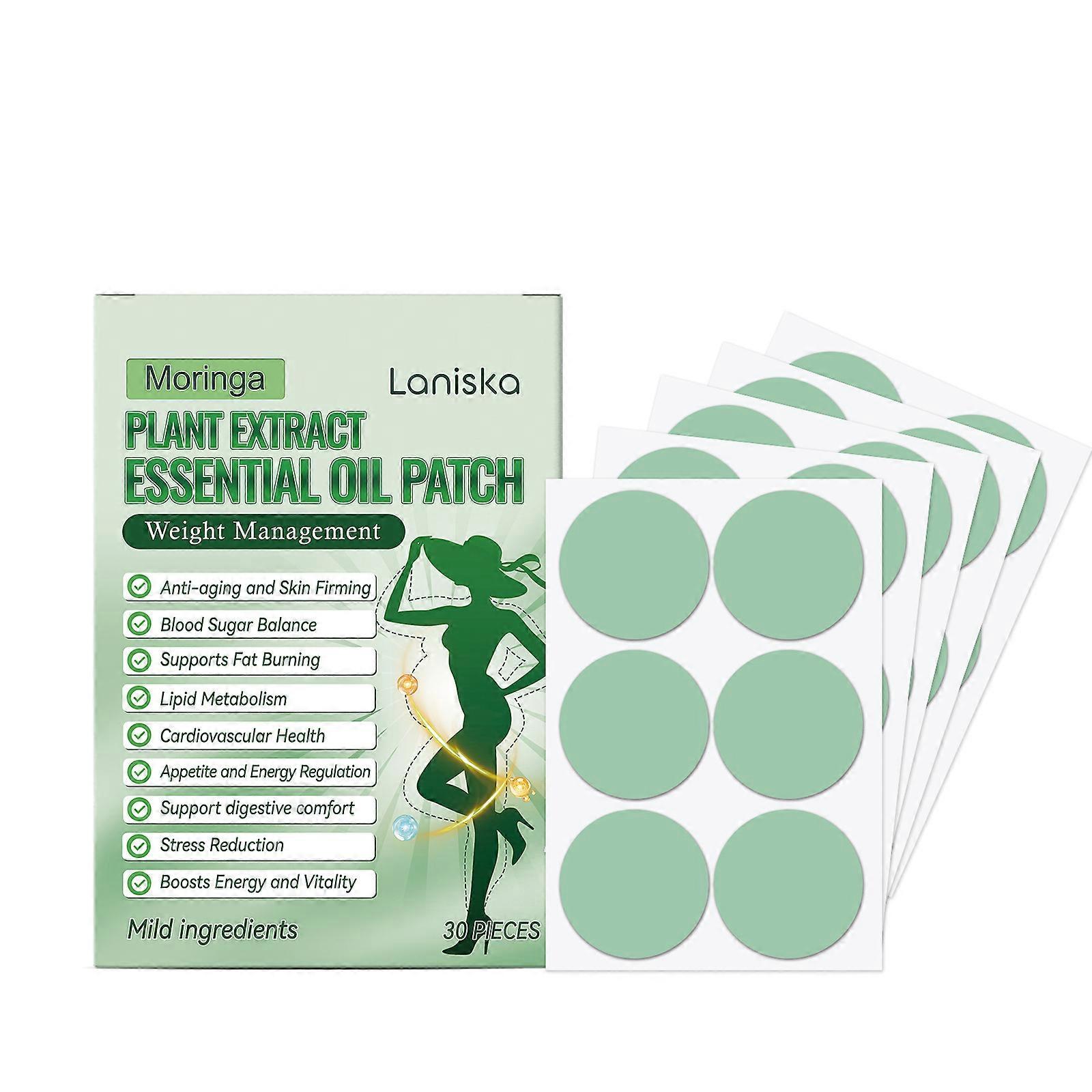 30pcs Moringa Body Care Patch, Plant Extract Essential Oil Patch, Metabolism Support