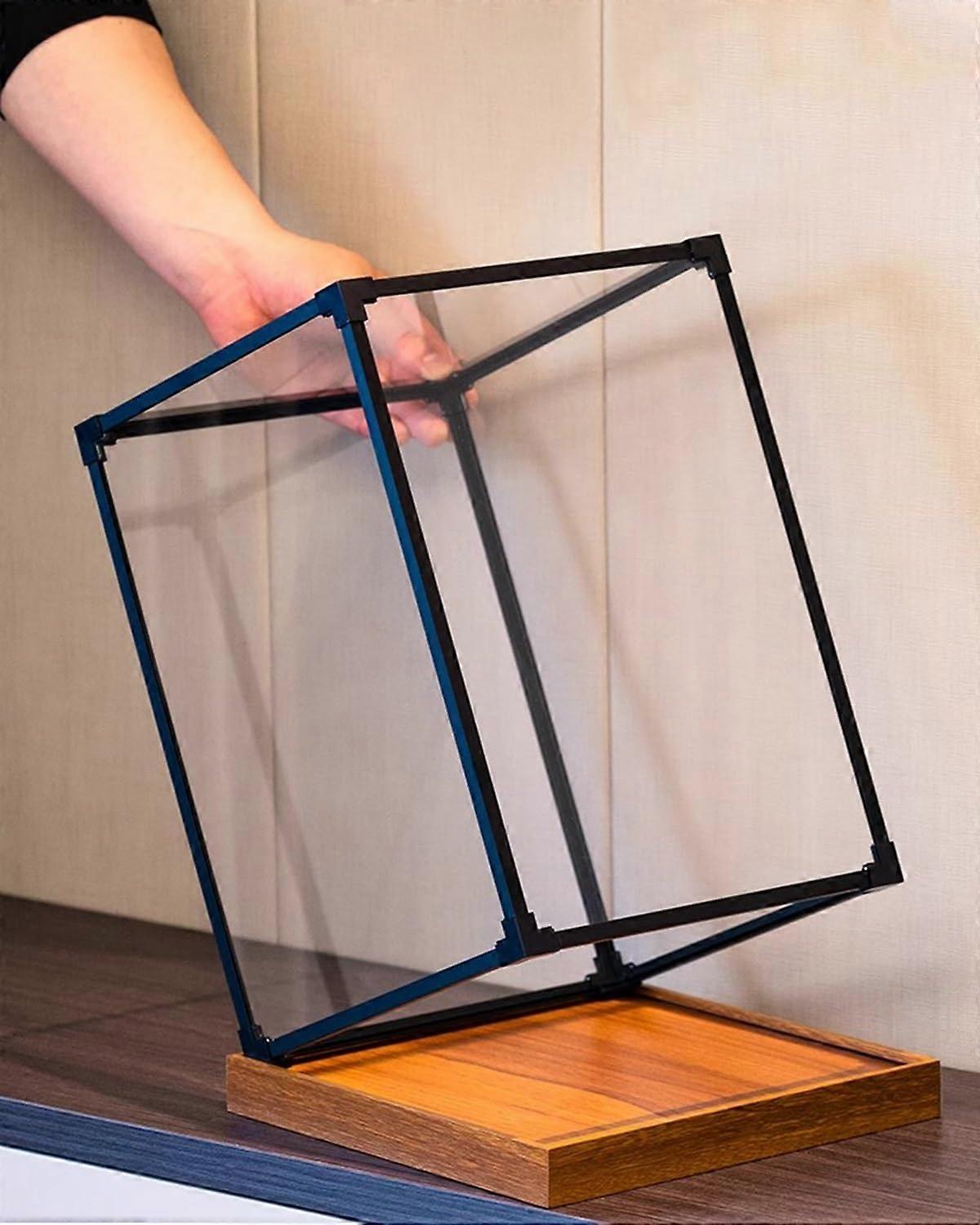 Acrylic Display Case with Aluminum Frame, Dustproof Stackable Box for Action Figures 50x20x30cm