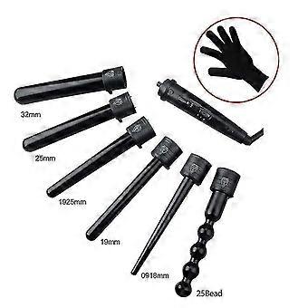 Curly Hair Stick Set With 6 Interchangeable Ceramic Buckets And Heat Resistant Gloves