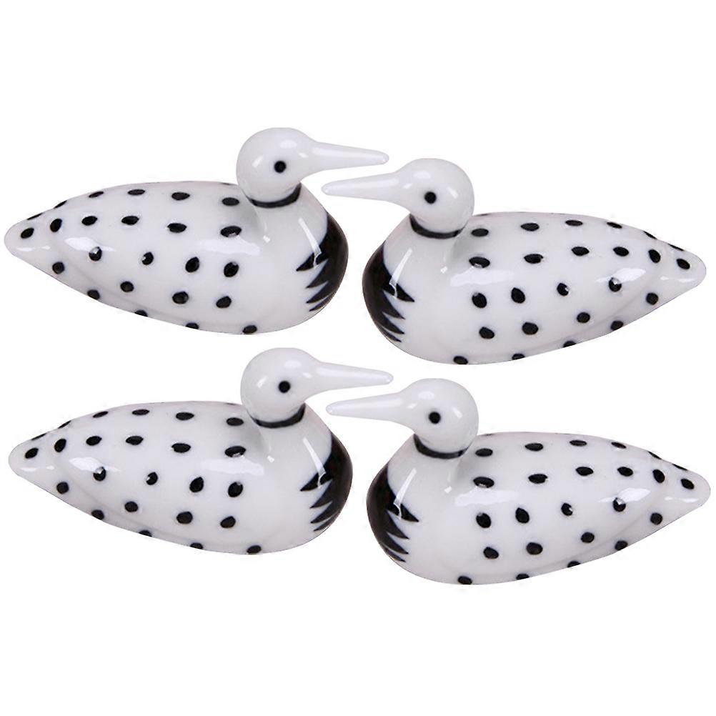 White Ceramic Chopstick Rest for Home Use 4Pcs Animal Design Holders